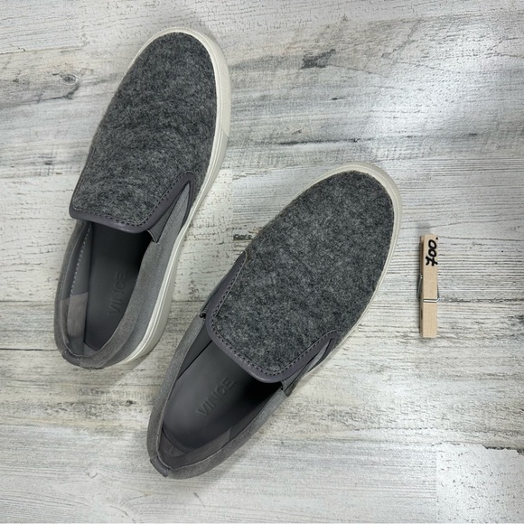 Vince Gray Suede and Wool Slip-On Sneakers  #700 - Picture 10 of 12
